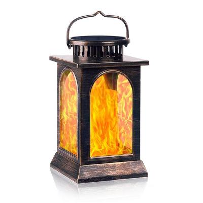 China 2020 Hot Sale Realistic Dancing Flame Flickering Outdoor Garden Decoration Solar Lantern Led Light Flame Dock Flickering Lights for sale