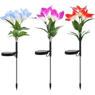 China Best Selling Decorative Solar Led Flower Stake Lamp Outdoor Garden Garden Light Lights for sale