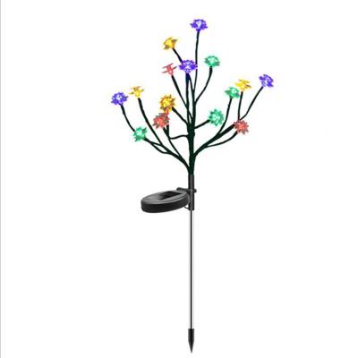 China Garden PVC Material Lotus Flower Lights Led Branch Tree Lights 16led Solar Waterproof Stake Lights for sale