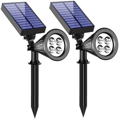 China Waterproof IP65 LANDSCAPE All in One Wall Mounted & In-ground 4 LED Solar Landscape Lights Garden Spotlights for sale