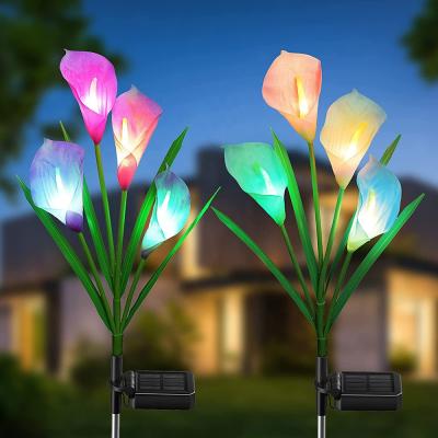 China Landscape Outdoor Decor Solar Led Backyard Lights 7 Color Changeable Decorative Garden Light for sale