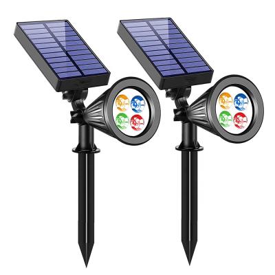 China LANDSCAPE Multiple Color Solar Power Projector 2in1 Led Wall Garden Light RGB Sunspot Lights Outdoor for sale