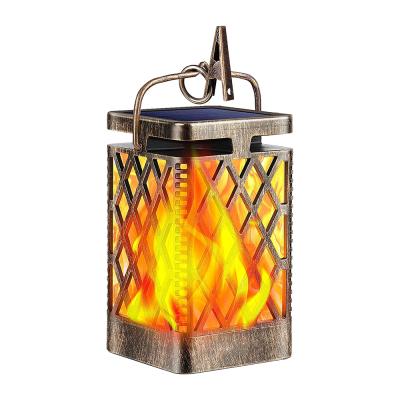 China Flame Path Yard Landscape Flame Light Realistic Dancing Flickering Lanterns Hanging Lamp Solar Lantern Lights Outdoor Decoratives for sale