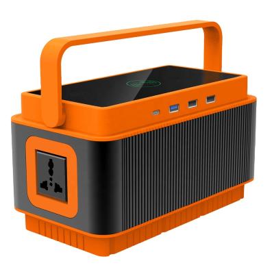 China Individual DC Outlets And Cart Port AC 220V Outlet High Capacity 250W Solar Portable Generator Power Station Orange for sale