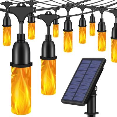 China Hanging 2020 New Design USB Flame Solar Outdoor Garden Light Solar Outdoor Garden Decorative Flickering Garland Flames String Lights for sale