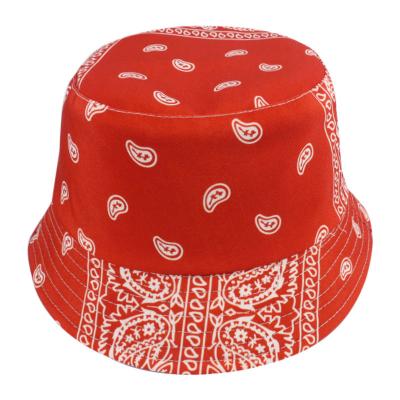 China Decoration Hot Sale Stylish Unisex Reversible New Fishing Cotton Paisley Print Bandana Bucket Hat for sale