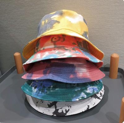 China 2021 Decorative Hot Selling INS Reversible Custom Tie Dyed Bucket Hat for sale