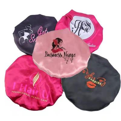 China 2021 Picture Wholesale Sleep Hat For Women Silk Hair Hoods With Logo Custom Satin Hoods for sale