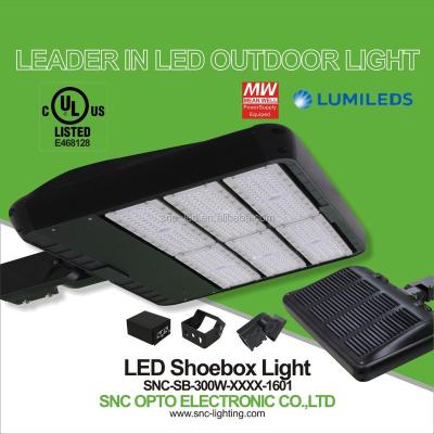 China Aluminum SNC Hot sale New style wholesale outdoor super bright 300W shoesbox LED light for sale