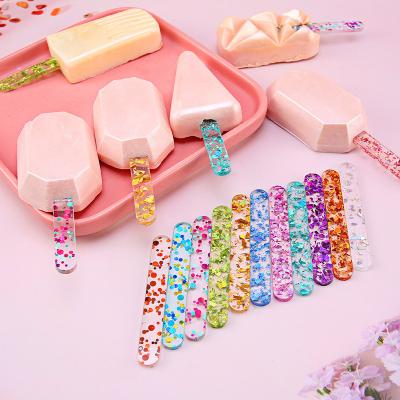 China Viable Ice Cream Sticks Acrylic With Protective Film Popsicle Stick Kids DIY Opens Popsicle Stick Mold for sale