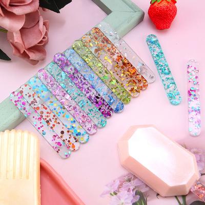 China 2022 Viable Acrylic Ice Cream Sticks Popsicle Stick Multicolor Ice Cream Tools DIY Handmade Making Crafts For Kitchen Mold Accessories for sale