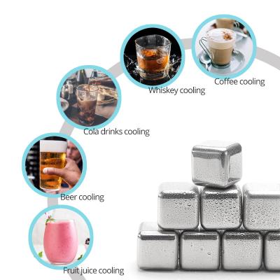 China Viable Reusable Stainless Steel Ice Cubes Cooling Stones For Whiskey Wine Beer Cooler Soccer Ball Whiskey Stones Bar Fridge Tools for sale