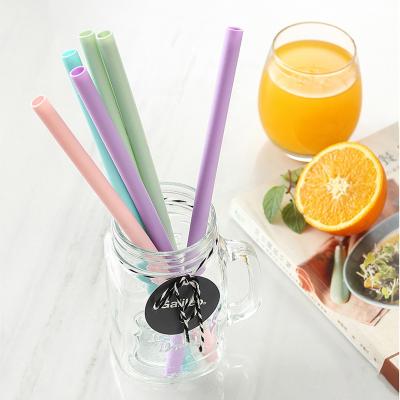 China Viable Kitchen Silicone Drinking Straws Accessory Reusable Collapsible Straw With Cleaning Brushes Kids Part Supplies Bar Tools for sale