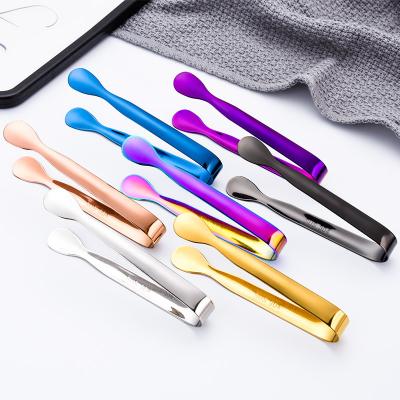 China Viable Kitchen Accessories Ice Clip Tong Bread Food Bbq Clip Ice Clamp Tool Wholesale 10.8Cm Stainless Steel Ice Cube Clip for sale