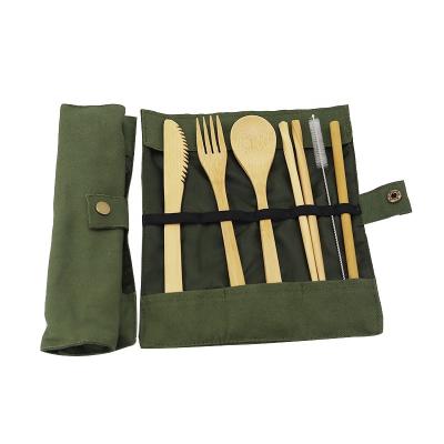 China Travel Sustainable Bamboo Cutlery Set Bamboo Cutlery Set 100% Natural Product Color for sale