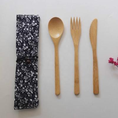 China Color Viable 100% Biodegradable Natural Bamboo Cutlery Reusable Bamboo Cutlery Cutlery for sale