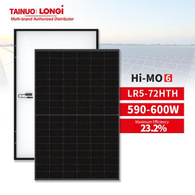 China Monocrystalline Silicon Longi solar Hi-MOX6 HPBC 23.2% module efficiency solar panel 600W 595W 590W 580W anti-dust PV panels for sale