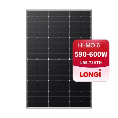 China Monocrystalline Silicon New Tech Longi Himo X6 Solar Power Panel 550W 590W 595W 600W Single Glass A Grade PV Panel Solar For Solar Plant for sale