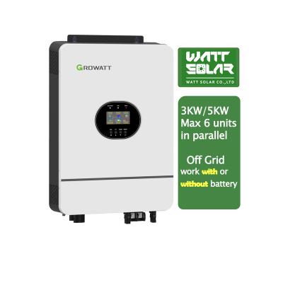 China Off grid solar system 5 Years Warranty Growatt SPF3000 HVM-24V / 220V Off Grid 3000 Watt Inverter For Home for sale