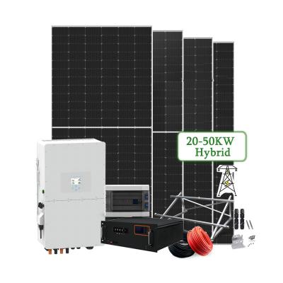 China Ground Mounting 5KW 8KW 10KW Solar Power System Kit Hybrid Complete Solar Energy System for Home for sale