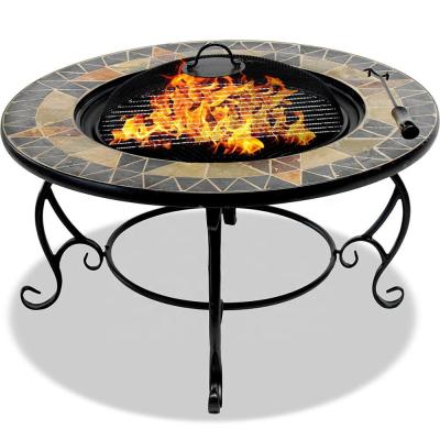 China Wholesale Fire Place Fire Pit Mosaic Tile Table Fire Pit Cooking for sale