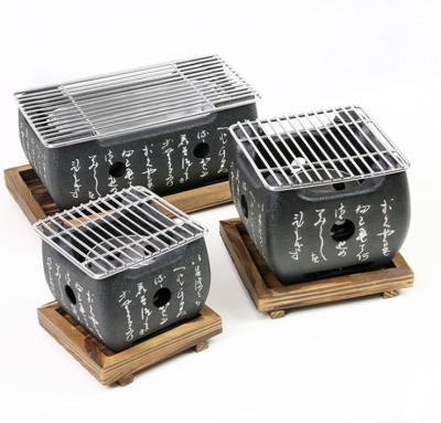 China Easily Assembled Chinese Style Mini Small Ceramic Hibachi Grill Yakitori Barbecue Charcoal BBQ Grill Cooking Stove for sale