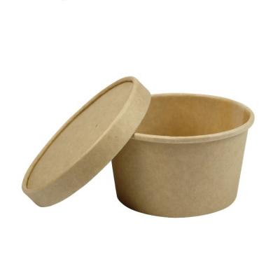 China Disposable biodegradable food stored salad and fresh fruit bowls pla container with clear kraft paper lid for sale