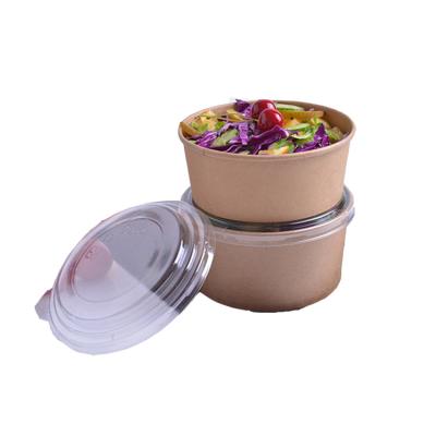 China Custom Printed Disposable Takeout Salad Bowl Stocked Food Container Multi-size Kraft Paper for sale