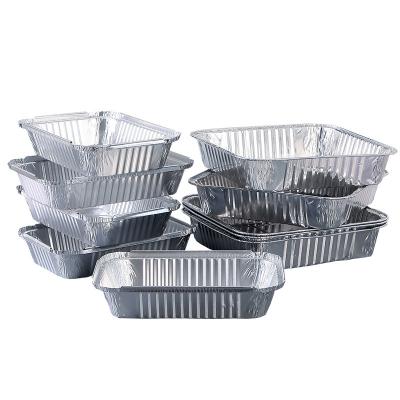 China Disposable Tray Pan Household Aluminum Foil Food Rectangle Aluminum Containers for Kitchen for sale