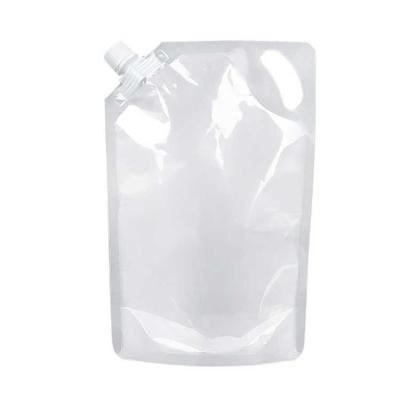 China Disposable Transparent Packing Bag Clamshell Plastic Portable Stand Up Spout Pouch Travel Fluid Makeup Packaging Bag for sale