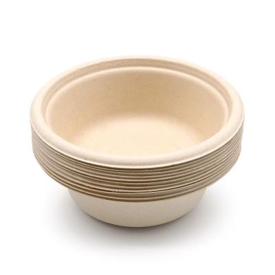 China 500ml Modern Heavy Duty Biodegradable Sugar Cane Bagasse Paper Pulp Sugar Cane Bagasse Round Bowl With Lid for sale