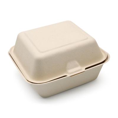 China Wholesale Price 100% Modern Compostable Bagasse Pulp Hot Factory Food Container Sugar Cane Lunch Box for sale