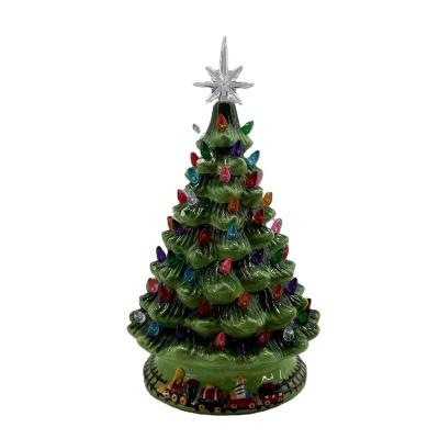 China Ceramic Color-changing LED Lighted Holiday Ceramic Tree For Christmas 2022 Decoration for sale