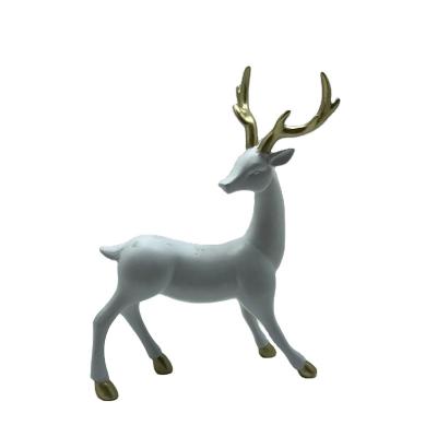 China Polyresin 9.25 inch in size resin white reindeer for christmas decoration for sale