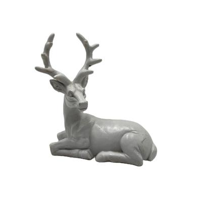 China Polyresin Christmas Decoration White Resin Sitting Reindeer for sale