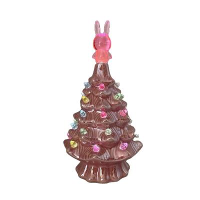 China LED tree lighted ceramic tree with bunny topper for Easter decoration for sale