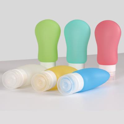 China Viable Custom Leakproof Silicone 30ml Mini Travel Size Bottles Packaging Empty Tube 90ml Travel Size Bottle Holders Key Chain for sale