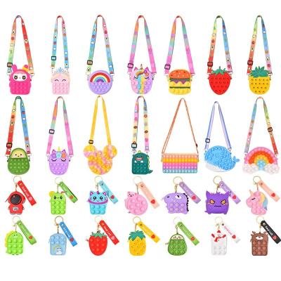 China Relieve Worry 2022 New Silicone Push Bag Purse Cross - Body Purse Beach Handbags Silicone Busy Person Purse Luxury Toy She Jumped Bag for sale