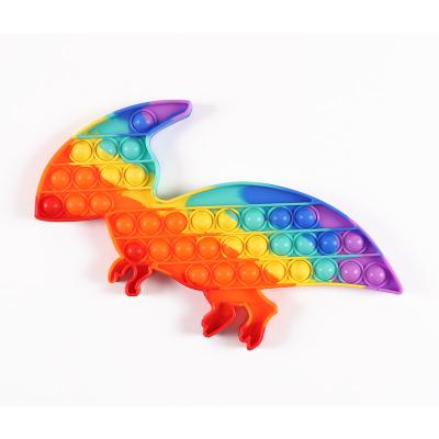 China Dinosaurs Shape Amazon Sells Classic Children's Toys Shape Silicone Dinosaurs Wiggle Toys Pack Set Pop Bubble Toy for sale