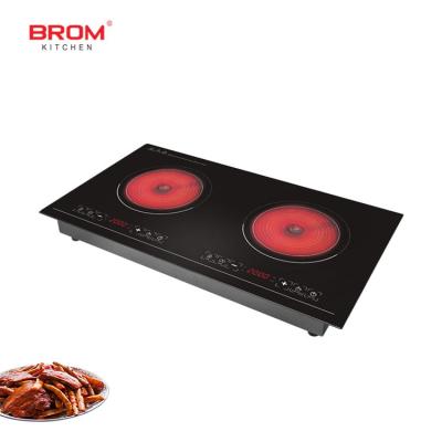 China Eco-friendly double head install ceramic hob OEM large hob halogen cooktop infrared cooktop large infared induction cooker for sale