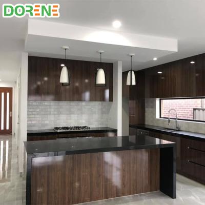 China 2021 Model Durable Dorene Sweden PVC Melamine Wood Finish Lower Cabinet For Sideboards Price With Spice Rack Pull Out Basket for sale