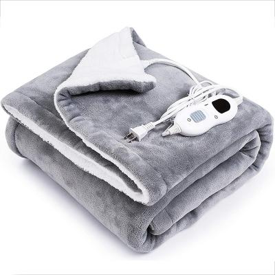 China Commercial Custom Electric Portable Soft Washable Throw Plush Heated Blanket Hot Selling Washable Warm LOGO Size Heated Blanket for sale