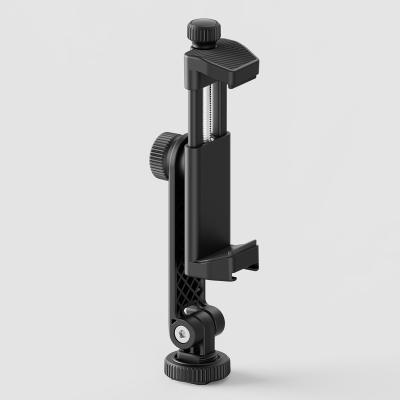 China Rotate Rotate and Adjustable Clamp Holder Smartphone Clip Adapter Including Universal Connection Base Phone Tripod Mount with Cold for sale