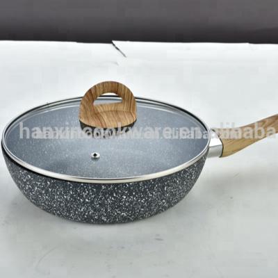 China Sustainable High Quality Forged Non Stick Aluminum Wok Pan With Granite Coating for sale