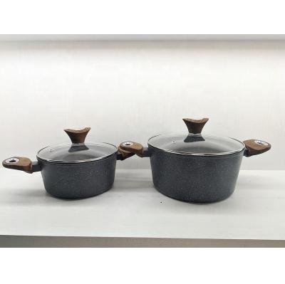 China Sustainable pot set aluminum forged cookware set with non-stick coating for sale