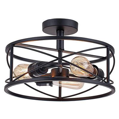 China Industrial Farmhouse Black Light Fixture With Metal Cage , Pendant Backlight for sale