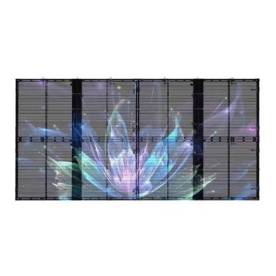 China Outdoor high brightness rental led screen P3.9*7.8mm transparent glass led display led transparent screen for video advertising for sale