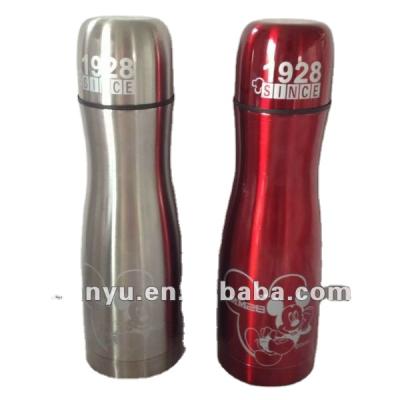 China Sustainable New Design 500ml Vacuum Stainless Steel Thermos In Curve Shape for sale