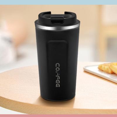 China Viable Wholesale Coffee Cup Water Bottles With Custom Logo, Matte Black Flask for sale