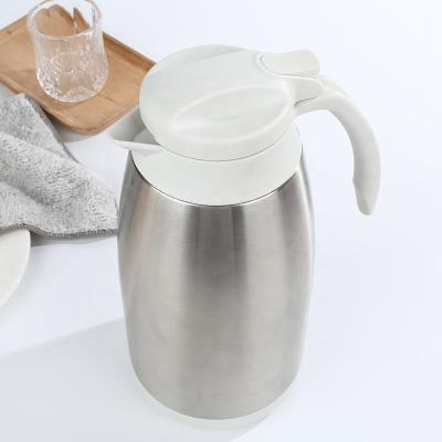 China Sustainable Hand Squeezing Stainless Steel Vacuum Flask White Water Jug With Side Handle for sale